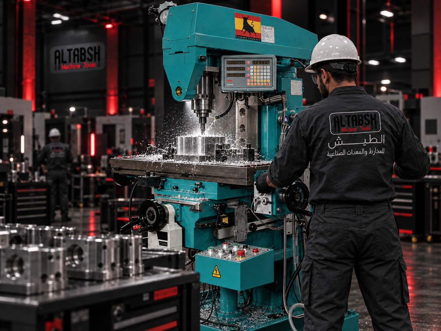 Industrial manufacturing support with machine tools